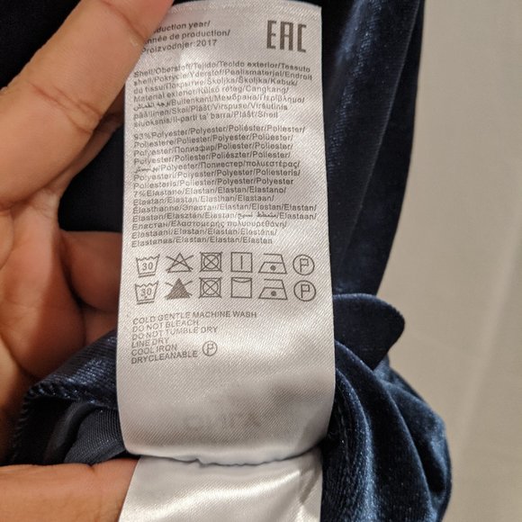 Navy velvet tank top - Picture 5 of 5